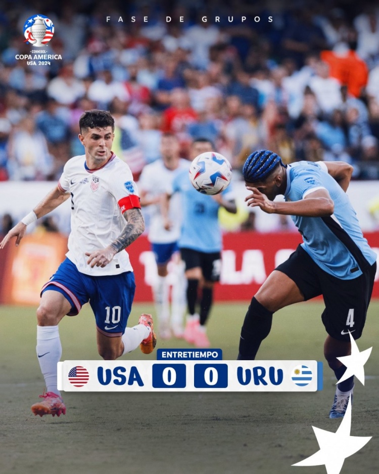 半场-美国0-0乌拉圭 M-阿劳霍&巴洛贡伤退 按此比分美国出局